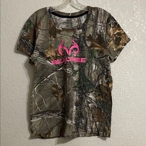 Realtree Camo Tee with Vibrant Pink Logo